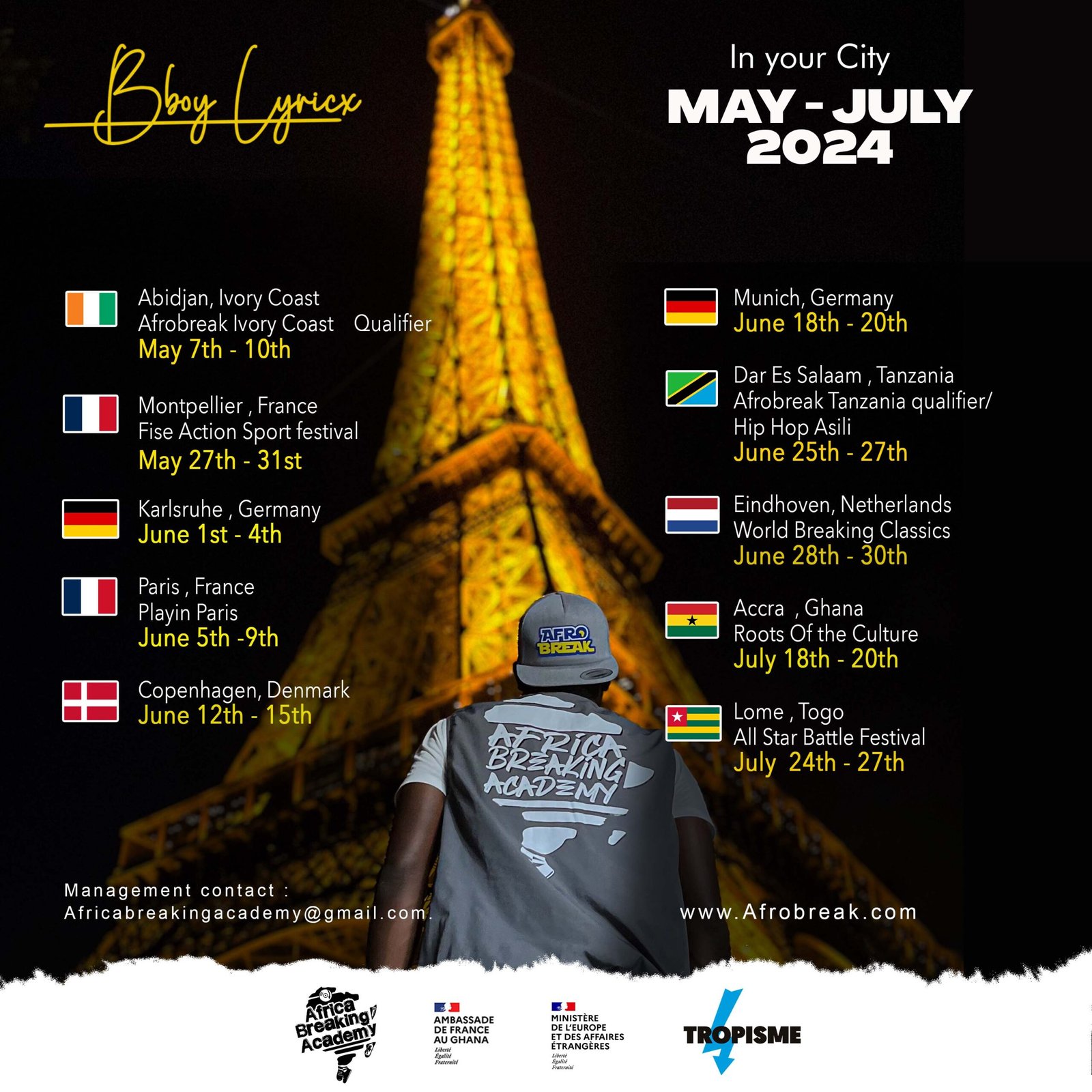 Read more about the article Bboy LYRICX TOUR MAY -JULY 2025